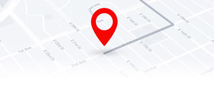 Map showing a location pointing to a dealer location